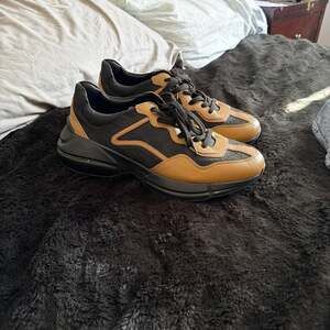 Gucci Rhyton Maxi GG Supreme Canvas and Leather Sneakers Black Khaki Beige